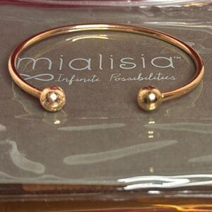Mialisia Infinite Possibilities Gold Plated Bangle Cuff Bracelet, New